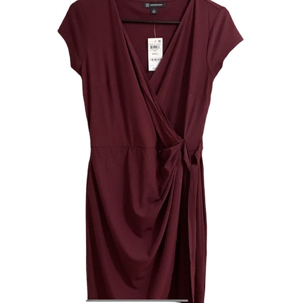 NWT INC International Concepts Burgundy Wrap Dress - Picture 4 of 11